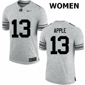 NCAA Ohio State Buckeyes Women's #13 Eli Apple Gray Nike Football College Jersey UPE1645VU